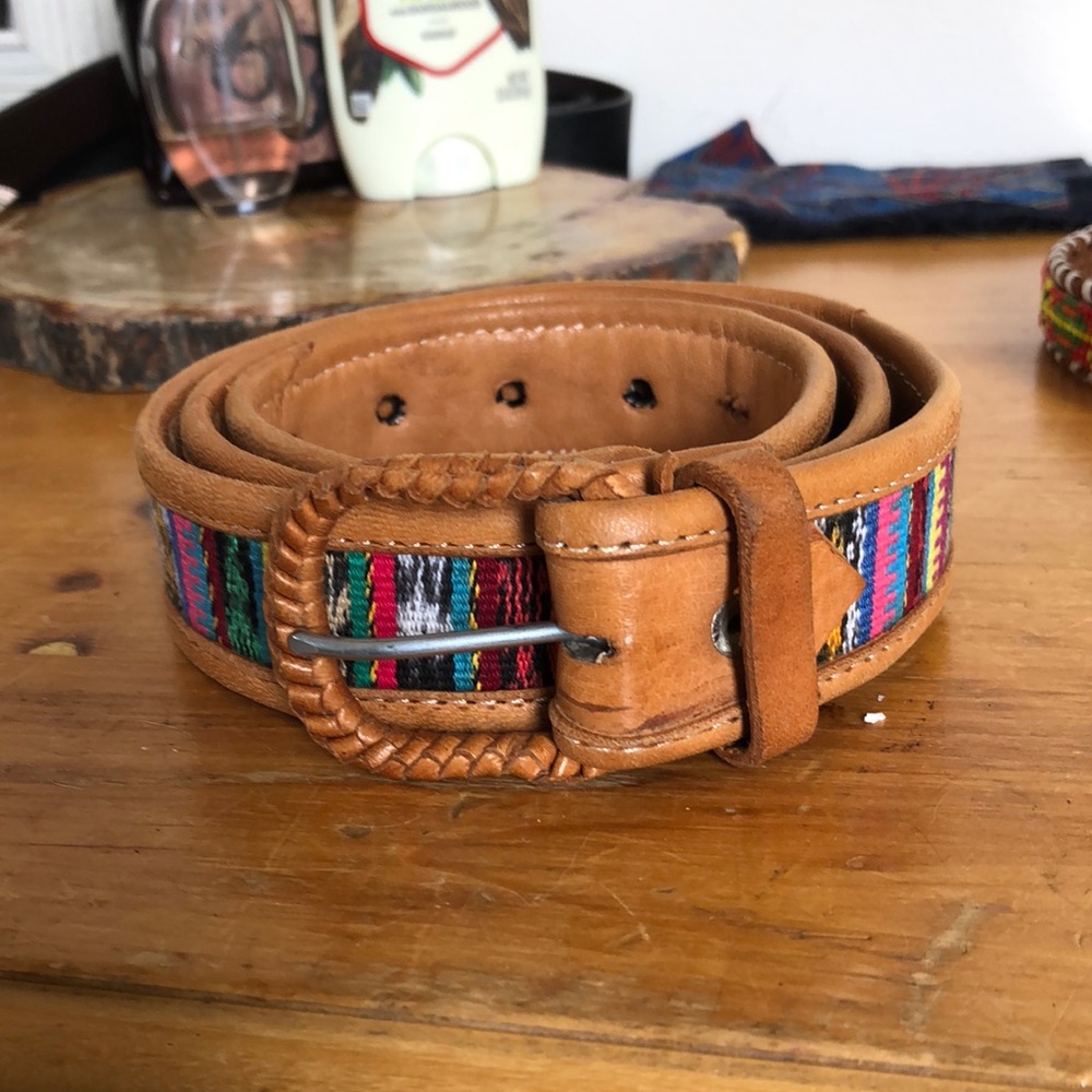 Brown leather Mexican belt BEAUTIFUL!